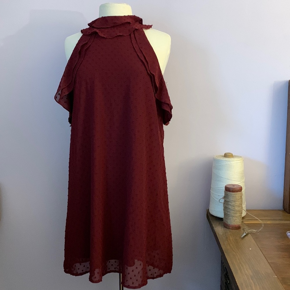 Entro Swing Dress Maroon Back Tie